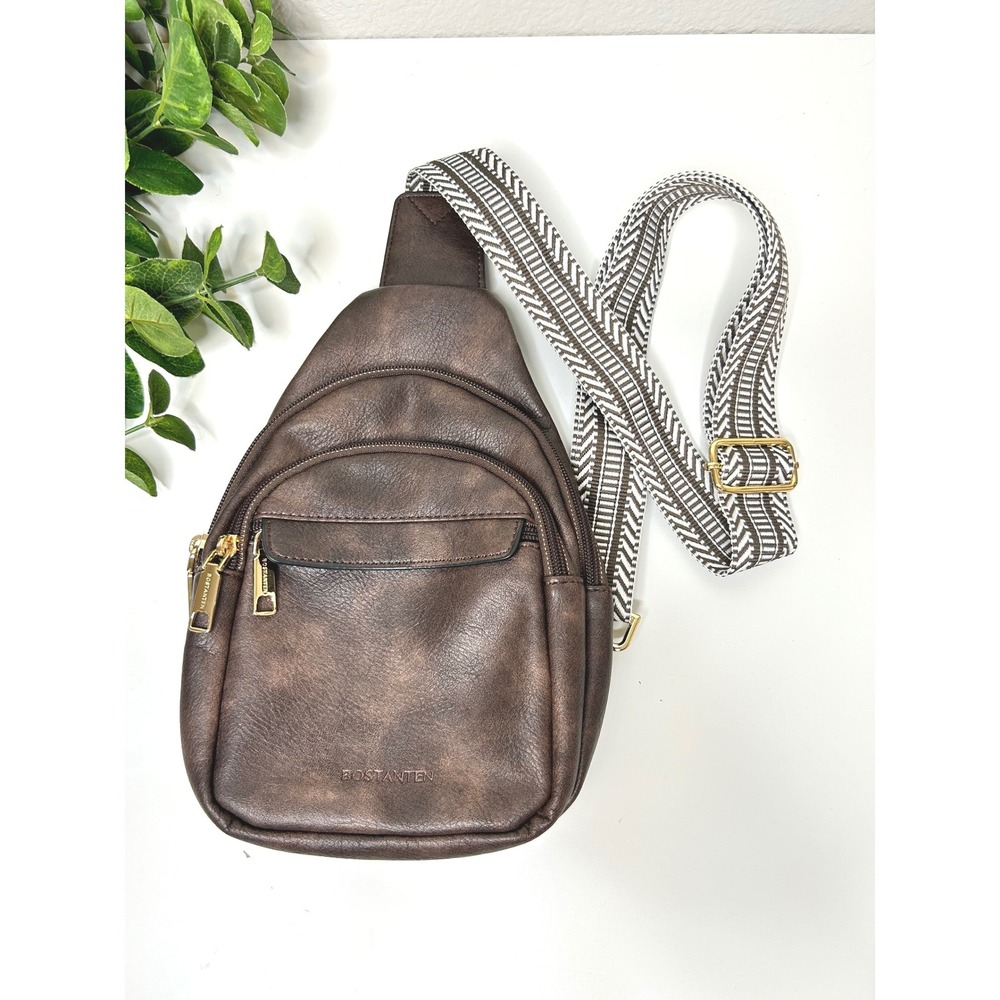 Bostanten Sling Bag Brown Crossbody Purse‎